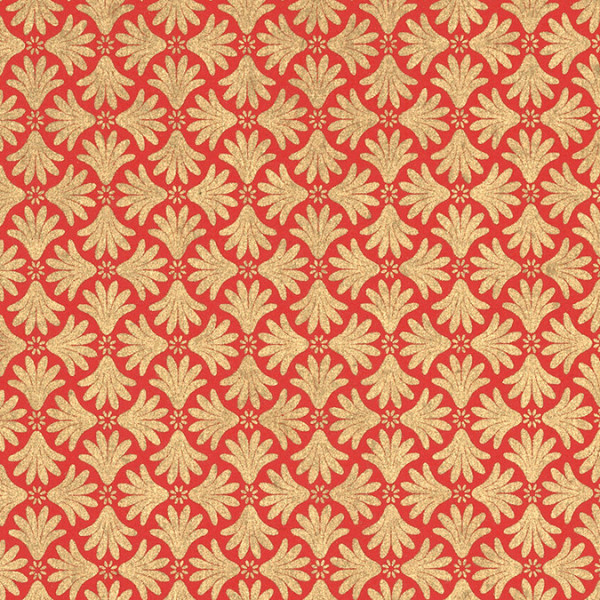 Feuille imprimée 50 x 70 cm Isis Rouge et or 100 g/m²