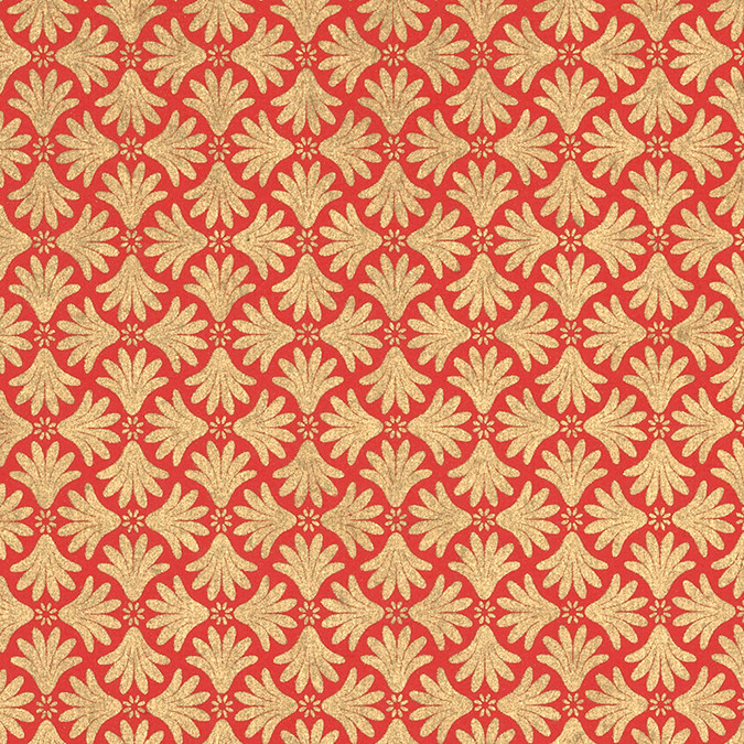 Feuille imprimée 50 x 70 cm Isis Rouge et or 100 g/m²