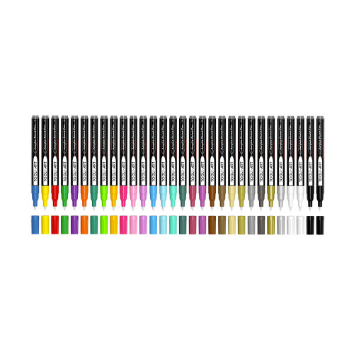 Marqueurs Essential Acrylic Paint Pens Extra Fine 0,7 mm 30 pcs Couleurs assorties