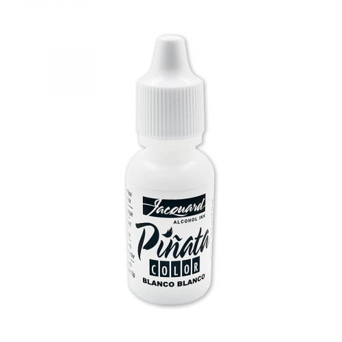 Encre à Alcool Jacquard Pinata Blanco White - 1/2 Oz (15 Ml), Pigments Concentrés, Séchage Rapide, Pour Verre, Métal, Céramique