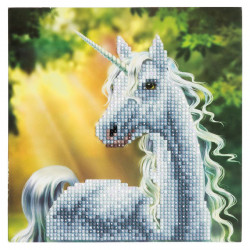 CRYSTAL ART Broderie diamant Carte 18 x 18 cm Licorne