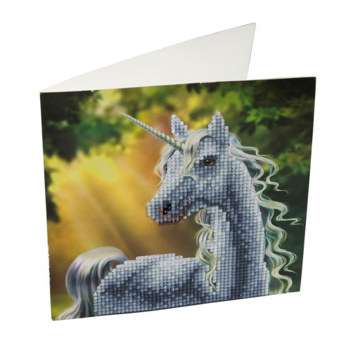 CRYSTAL ART Broderie diamant Carte 18 x 18 cm Licorne