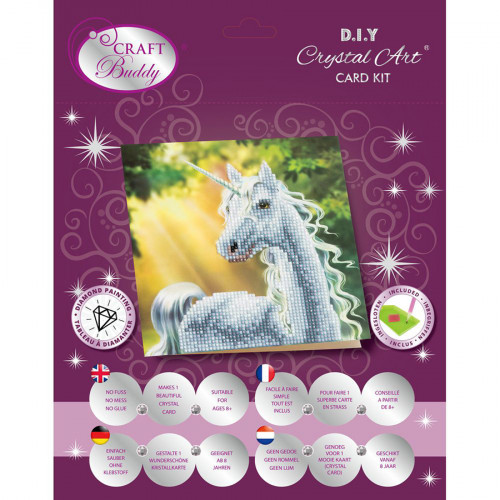 CRYSTAL ART Broderie diamant Carte 18 x 18 cm Licorne