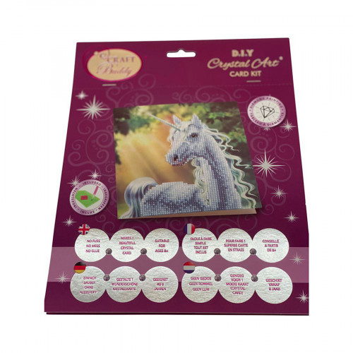 CRYSTAL ART Broderie diamant Carte 18 x 18 cm Licorne