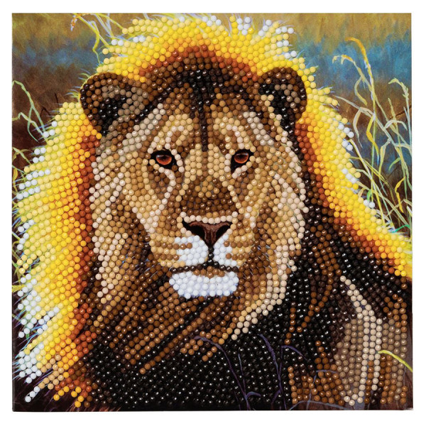 CRYSTAL ART Broderie diamant Carte 18 x 18 cm Lion