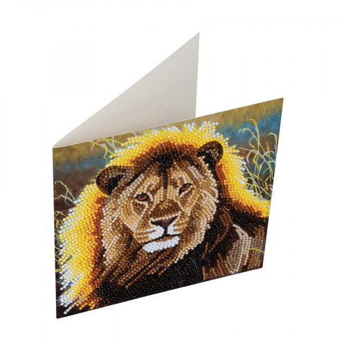 CRYSTAL ART Broderie diamant Carte 18 x 18 cm Lion