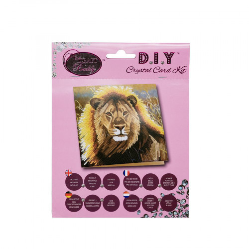 CRYSTAL ART Broderie diamant Carte 18 x 18 cm Lion