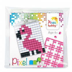 PIXEL Kit créatif porte-clés 4 x 3 cm - Flamant rose