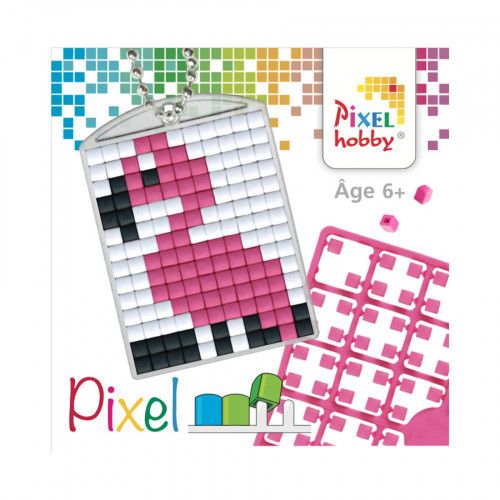 PIXEL Kit créatif porte-clés 4 x 3 cm - Flamant rose
