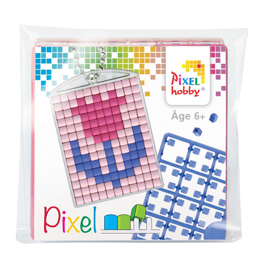 Kit Créatif PIXEL - 3 Porte-clés Animaux Avec 38 Modèles - Pixels 2x2 Mm En Bioplastique - Dès 6 Ans - Motricité Et Concentration