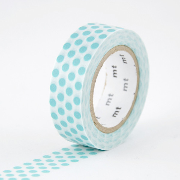 Masking Tape 7 m x 15 mm Pois Bleu Lagon