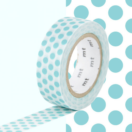 Masking Tape 7 m x 15 mm Pois Bleu Lagon