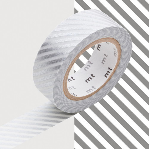 Masking Tape 7 m x 15 mm Rayé Argent