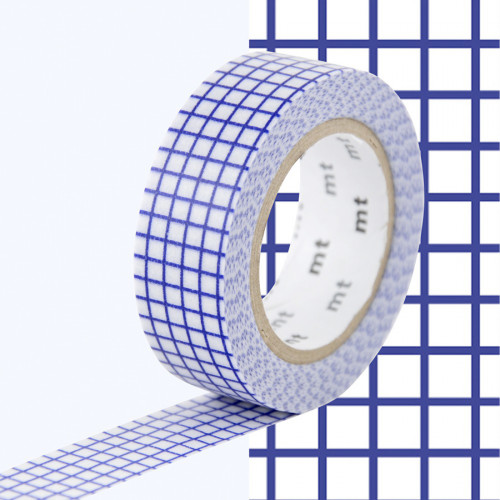 Masking Tape 7 m x 15 mm Quadrillé Bleu