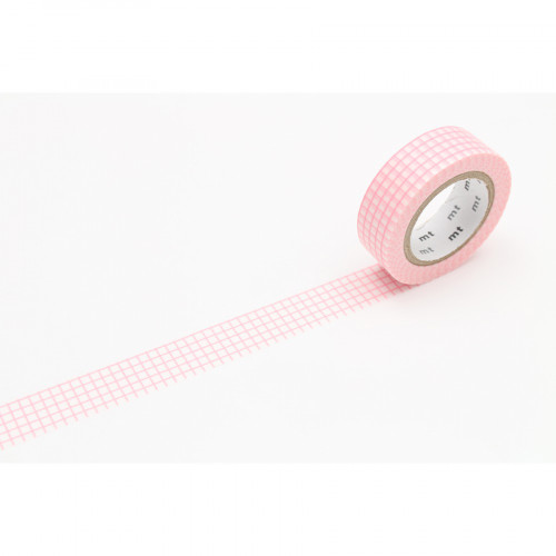 Masking Tape 7 m x 15 mm Quadrillé Rose