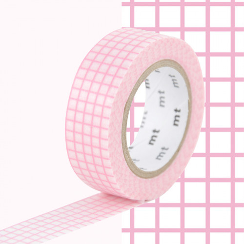 Masking Tape 7 m x 15 mm Quadrillé Rose