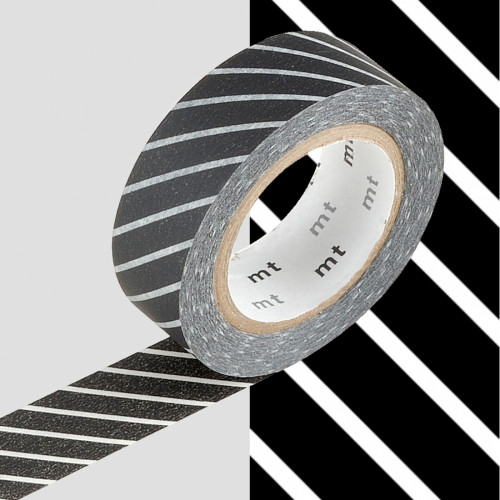 Masking Tape 7 m x 15 mm Rayé Noir