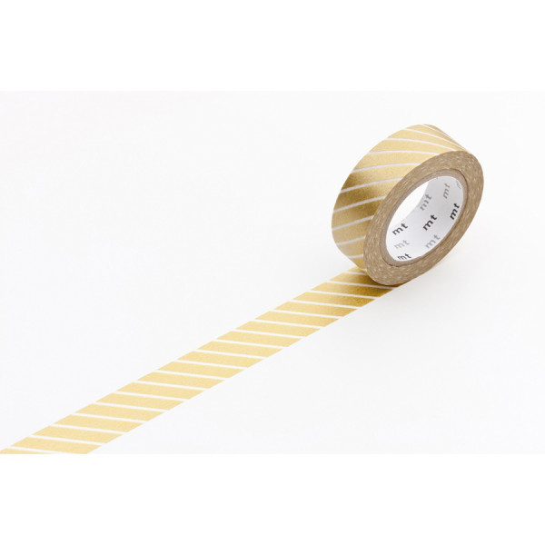 Masking Tape 7 m x 15 mm Rayé Or