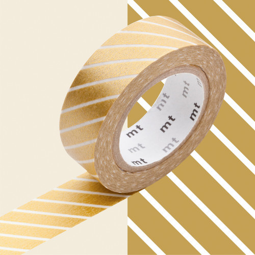 Masking Tape 7 m x 15 mm Rayé Or