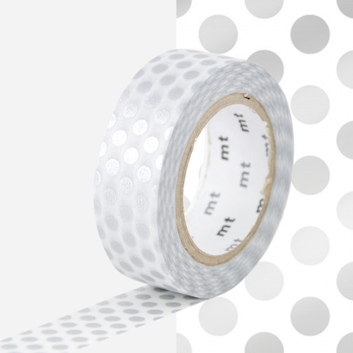 Masking Tape 7 m x 15 mm Pois Argent