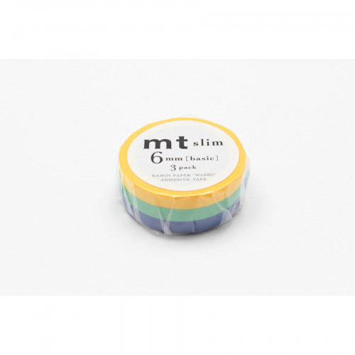 Masking Tape Slim 7 m x 6 mm Set G 3 couleurs Unies