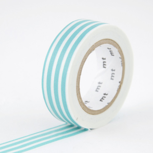 Masking Tape 7 m x 15 mm Rayé Bleu Lagon