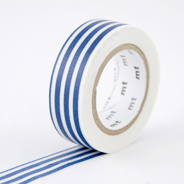 Masking Tape 7 m x 15 mm Rayé Indigo