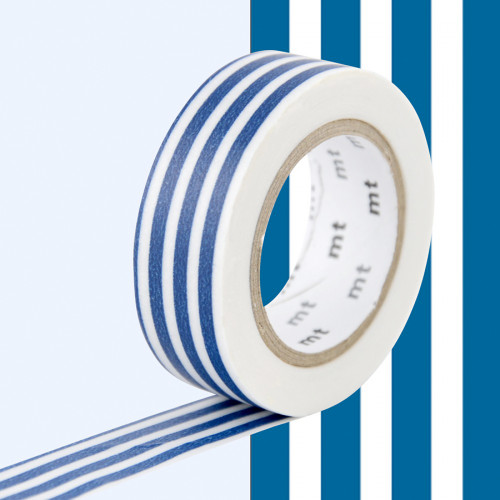 Masking Tape 7 m x 15 mm Rayé Indigo