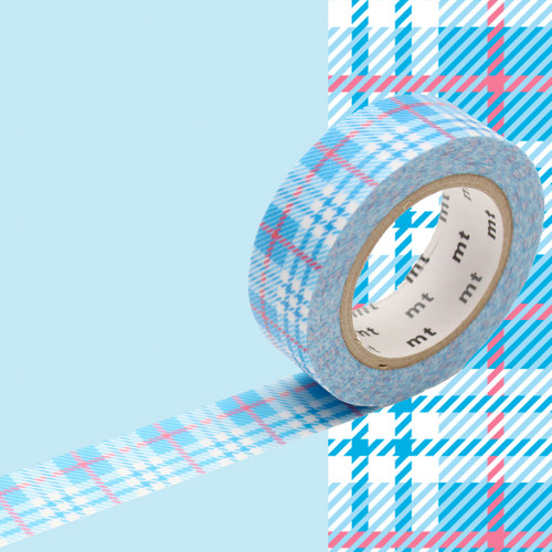 Masking Tape 7 m x 15 mm Tartan Bleu