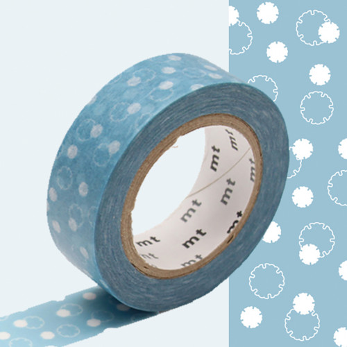 Masking Tape 7 m x 15 mm Fleur de coton Bleu