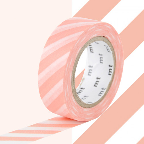 Masking Tape 7 m x 15 mm Rayures Saumon