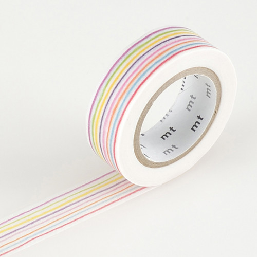 Masking Tape 7 m x 15 mm Lignes Multicolores