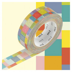 Masking Tape 7 m x 15 mm Mosaïque Couleurs vives