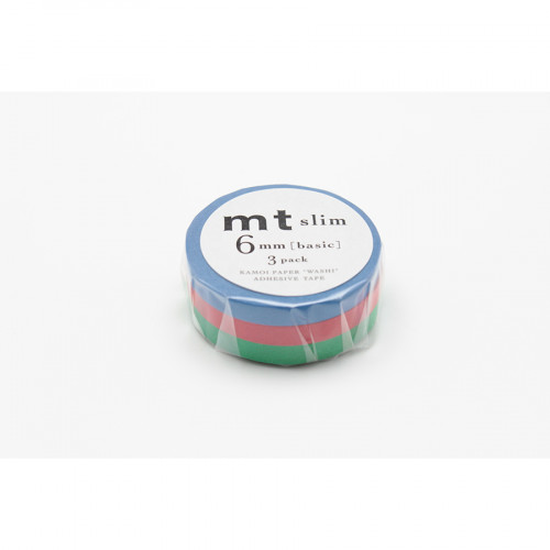 Masking Tape Slim 7 m x 6 mm Set H 3 couleurs Unies