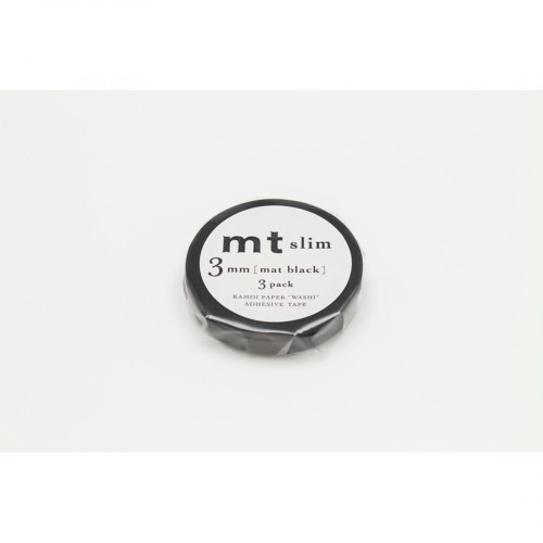 Masking Tape Slim 7 m x 3 mm Uni Noir Mat