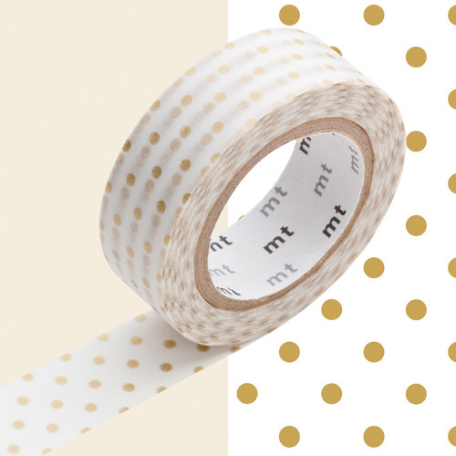 Masking Tape 7 m x 15 mm Mini Pois Or