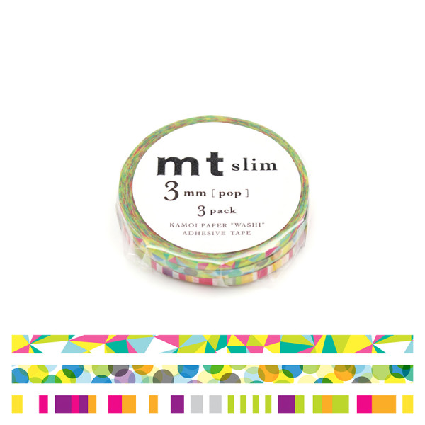 Masking Tape Slim 7 m x 3 mm Pop 3 pcs