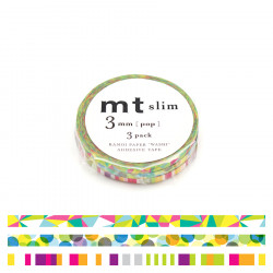 Masking Tape Slim 7 m x 3 mm Pop 3 pcs