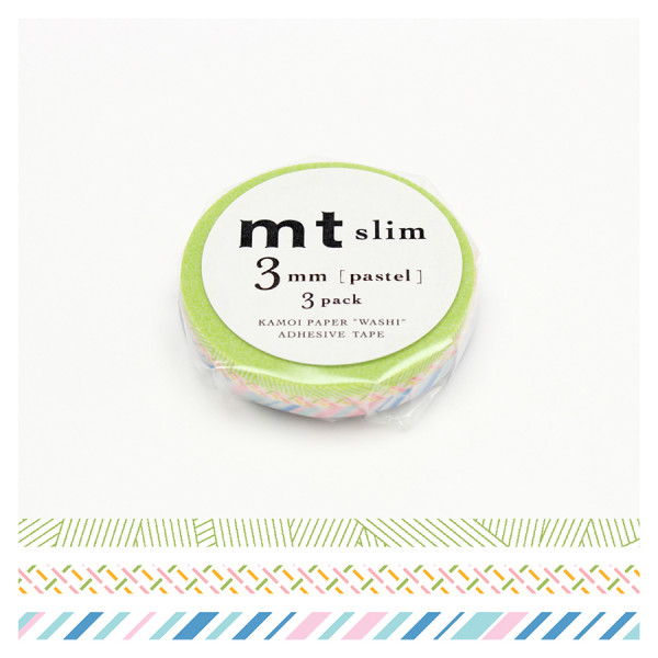 Masking Tape Slim 7 m x 3 mm Pastel 3 pcs