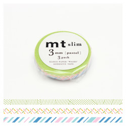 Masking Tape Slim 7 m x 3 mm Pastel 3 pcs