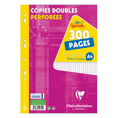 Copies doubles A4 Petits carreaux 300 pages