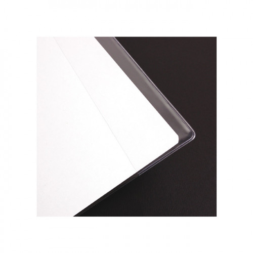 Protège-cahier transparent avec marque-page + porte-étiquette 17 x 22 cm