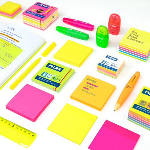 Bloc-notes adhésives fluo rose 76 x 76 mm 100 pcs