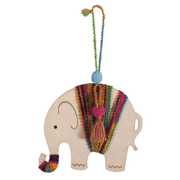 Kit bijou Pendentif en bois Éléphant