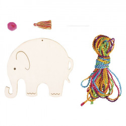 Kit bijou Pendentif en bois Éléphant