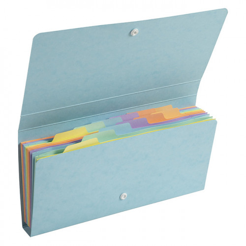 Pochette trieur carte multicolore 6 compartiments Aquarel 26 x 13 cm