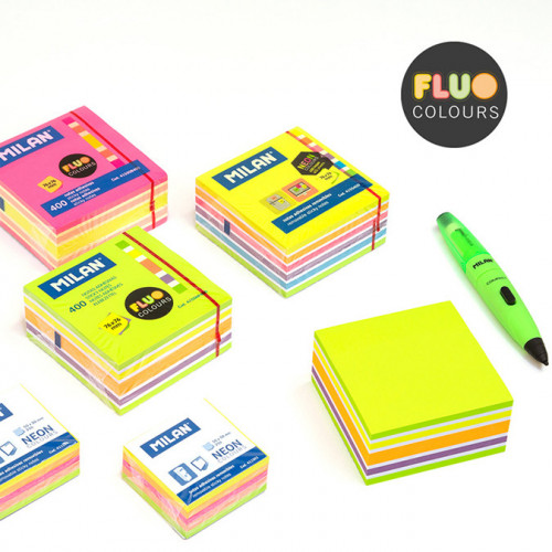 Bloc-notes adhésives fluo rose 76 x 76 mm 400 pcs