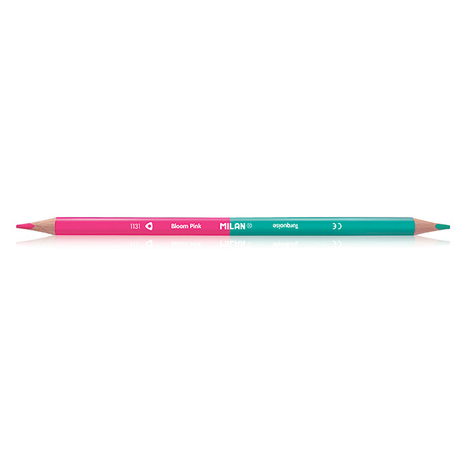 Crayon de couleur bicolore triangulaire 12 pcs