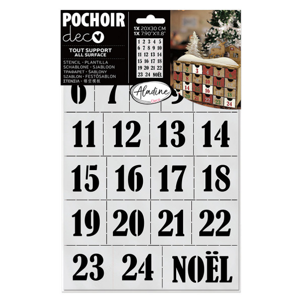 Pochoir chiffres Calendrier de l'Avent