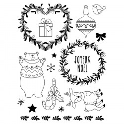 Tampon transparent non monté Beary Christmas